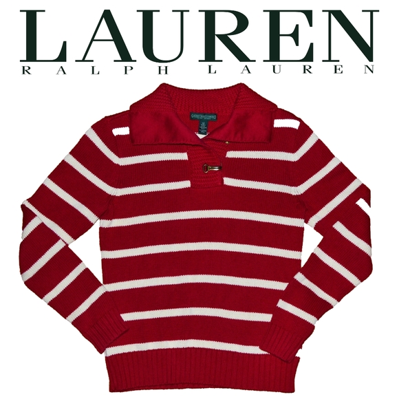 Ralph Lauren Sweaters - EUC LRL Red & White Stripes Sweater